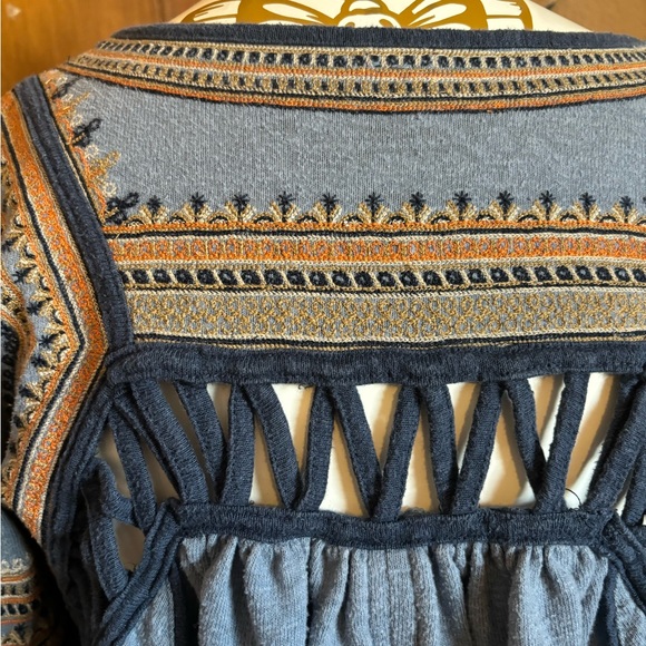 Free People Blouse Snow Kisses With Embroidery Size M - Picture 9 of 13